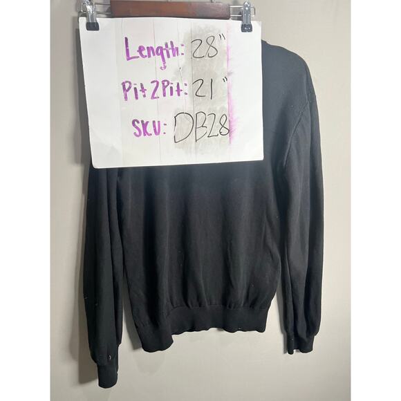 ARMANI EXCHANGE 1/4 Zip Pullover Sweater Black Knitted 100% Cotton Men's Sz M - Picture 4 of 13